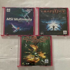 MSI Games Lot of 3 Sacrifice Aqua Nox MSI Multimedia Games Collection UNTESTED